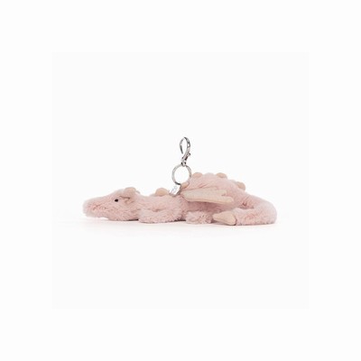 Jellycat Rose Dragon Bag Charm Australia | 498701PYO